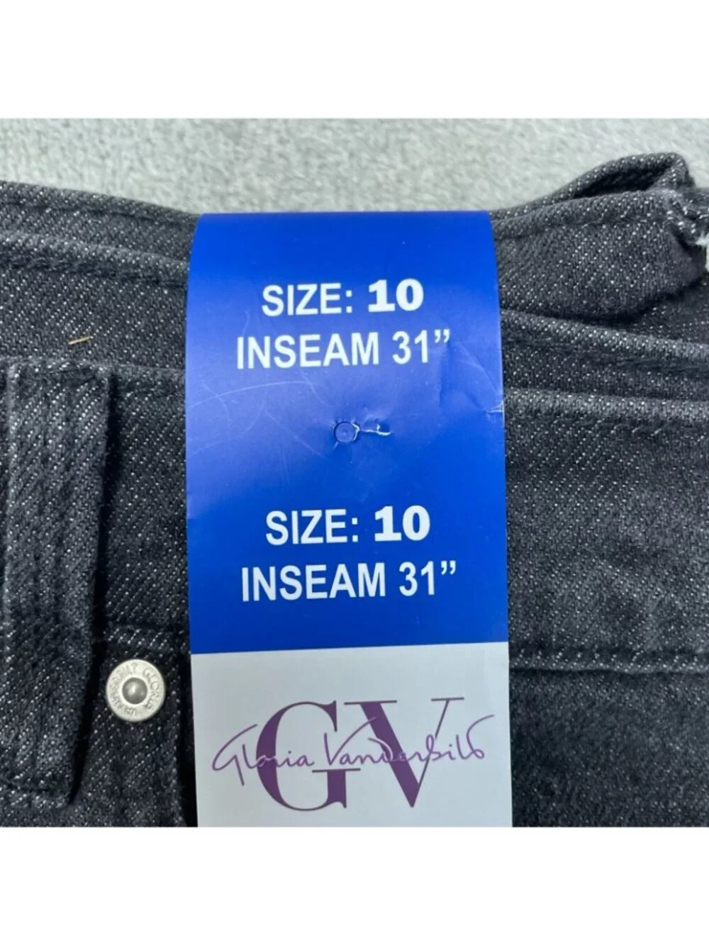 NWT Gloria Vanderbilt Women's 14 Amanda Relaxed Straight Jeans High Grey  F1213